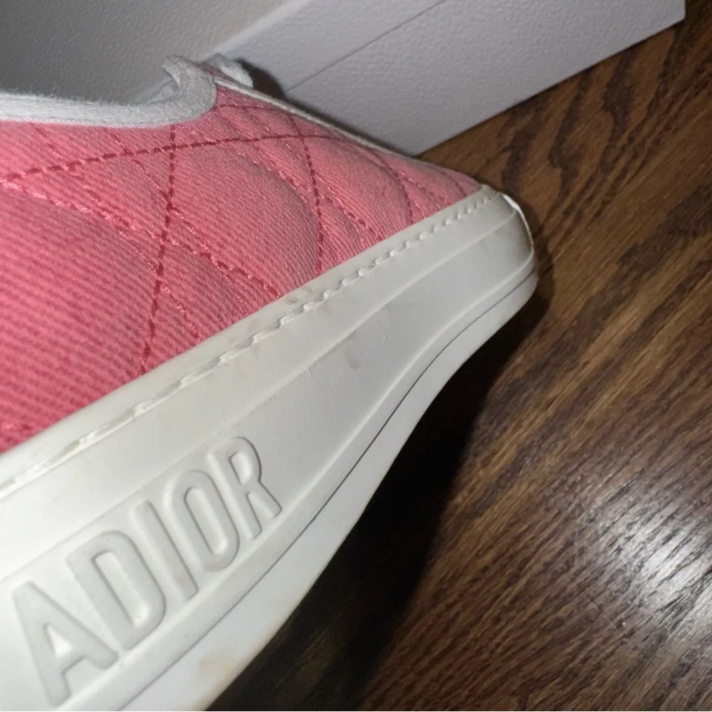 Size 9.5 Christian Dior Walk'n'Dior Canvas Sneakers Pink - Picture 9 of 14